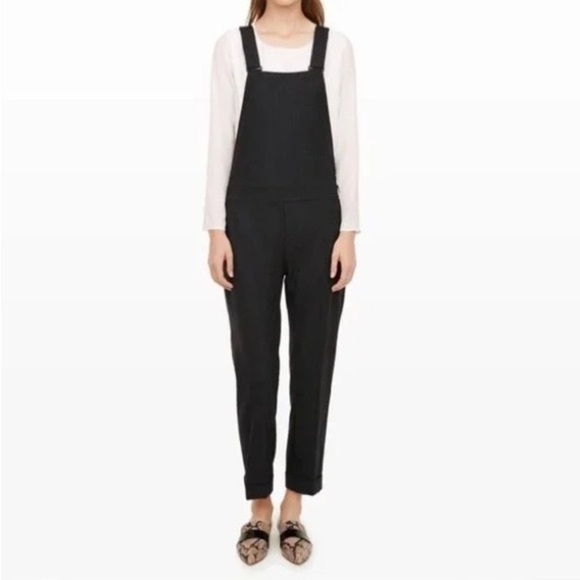 Club Monaco Pants - Club Monaco Eli Italian Tropical Wool Overalls in Black